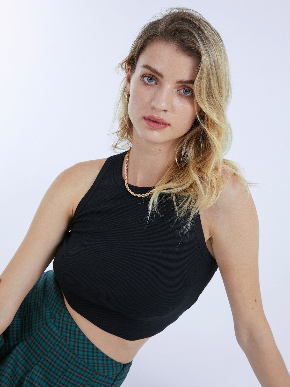 Cropped Crewneck Tank Top