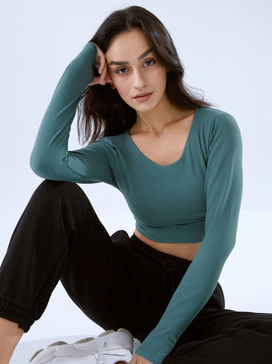 Cropped Long Sleeve Top