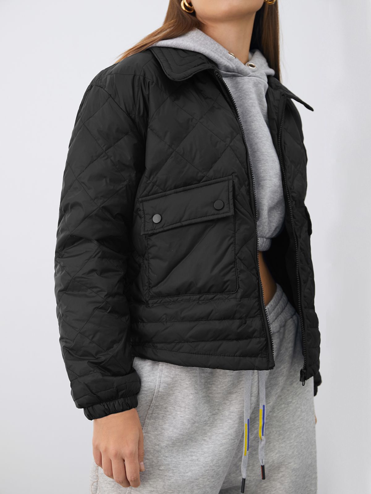 Collared Quilted Puffer Jacket