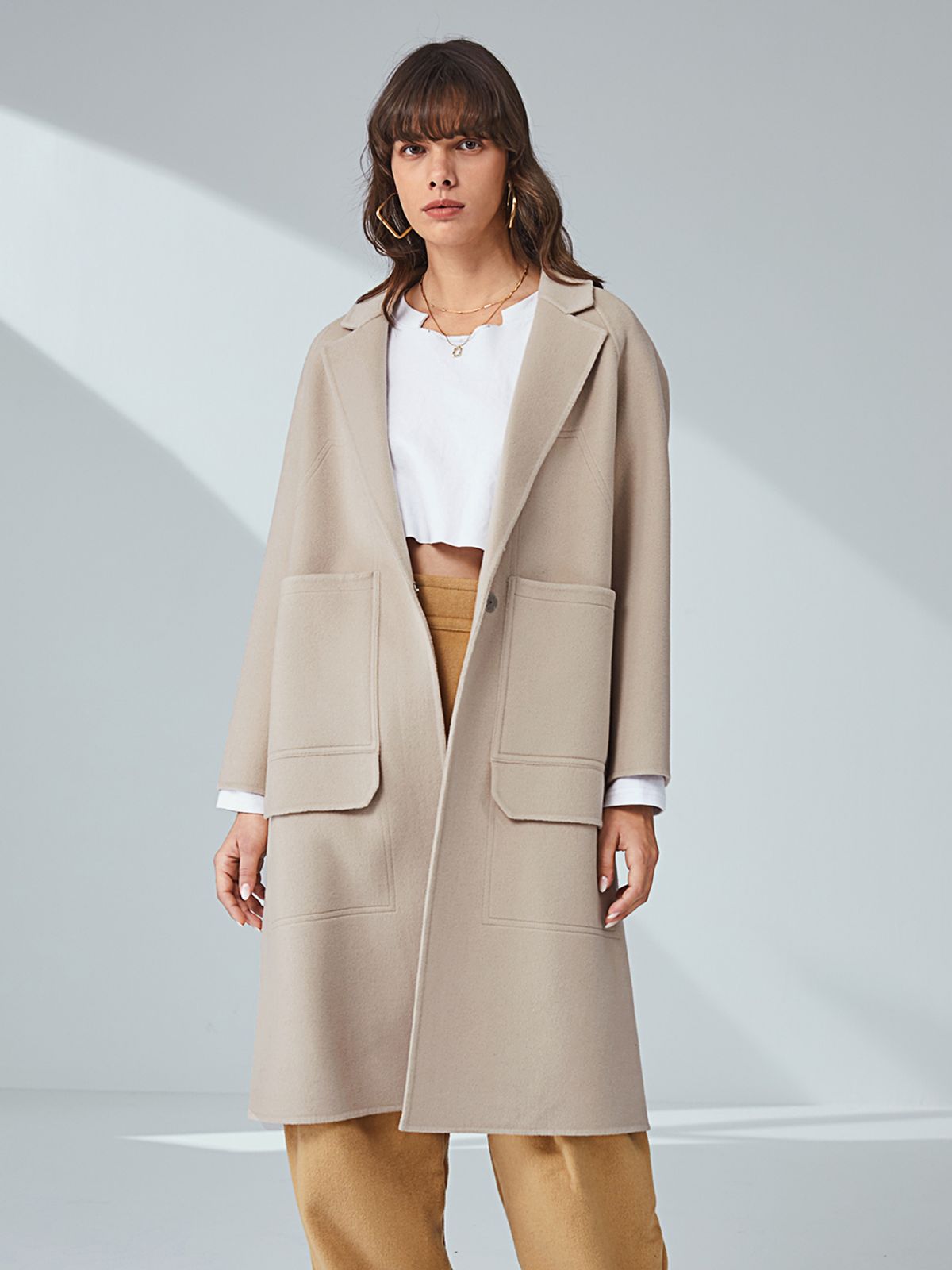 Oversized Double Pocket Overcoat