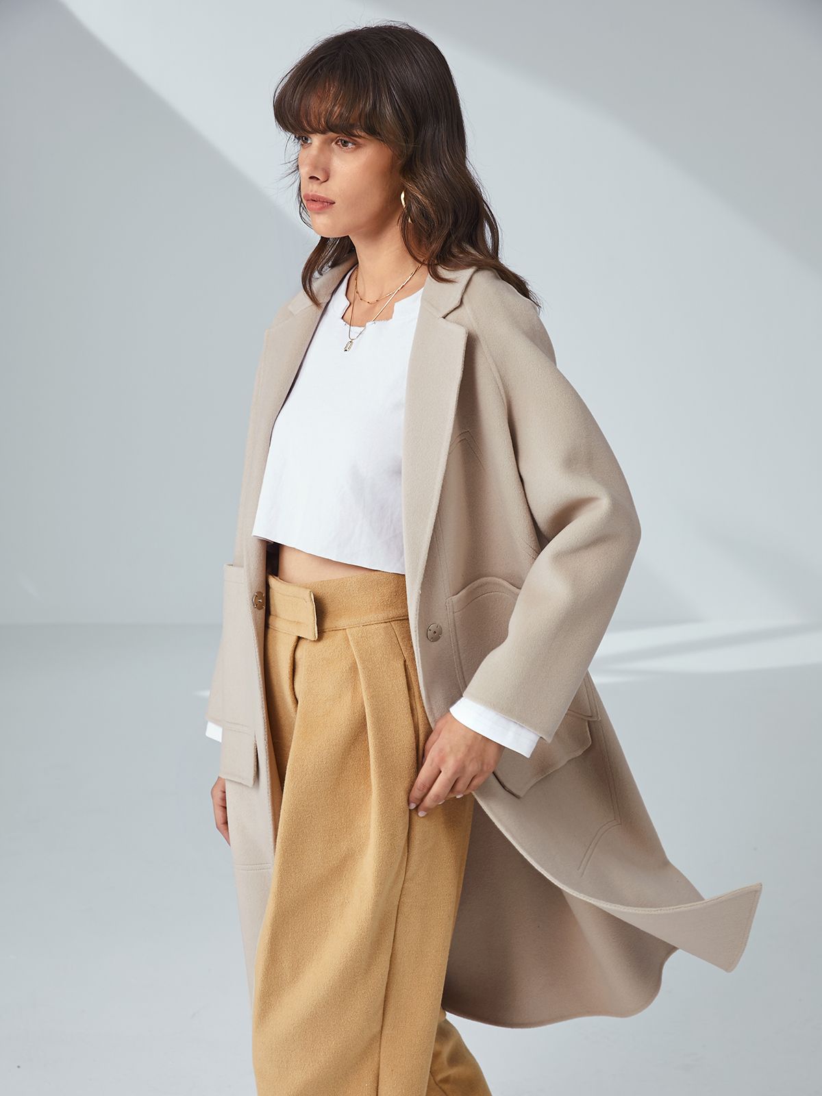 Oversized Double Pocket Overcoat