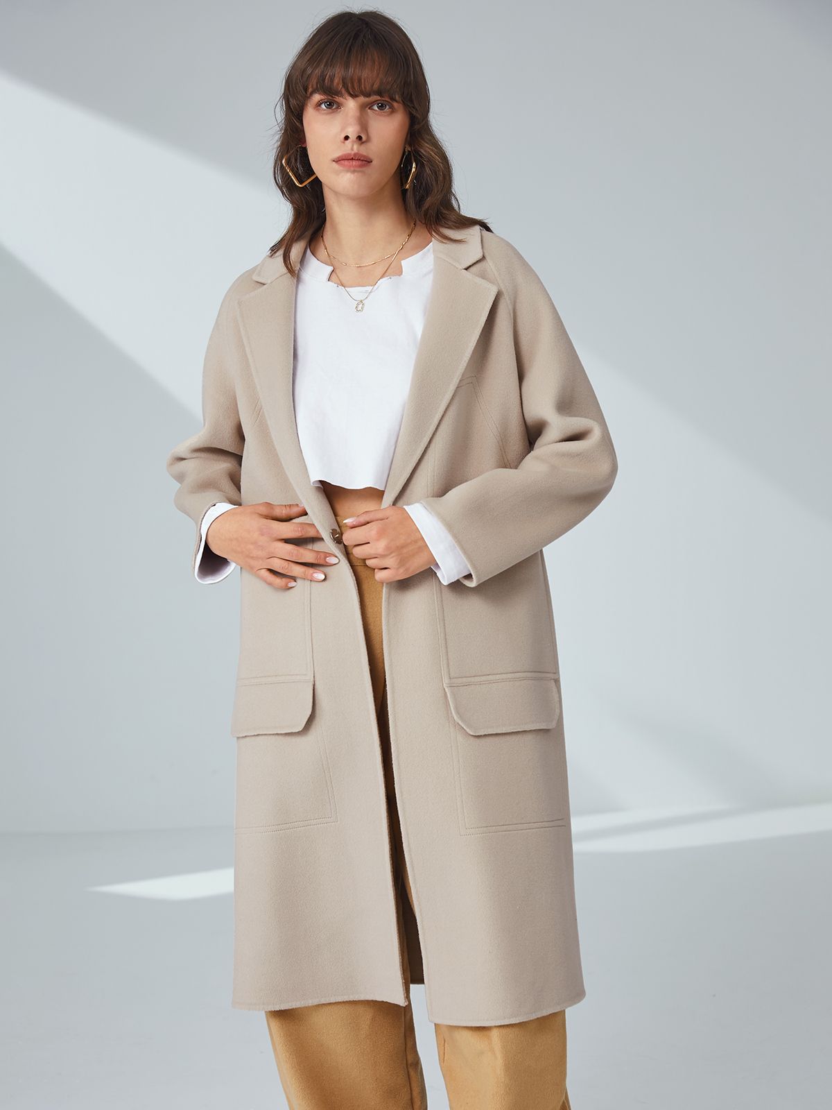 Oversized Double Pocket Overcoat