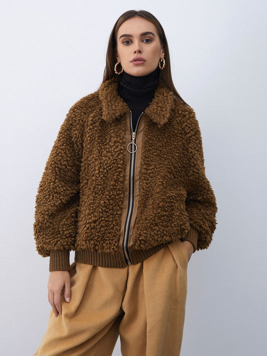 Zip Up Teddy Sherpa Jacket