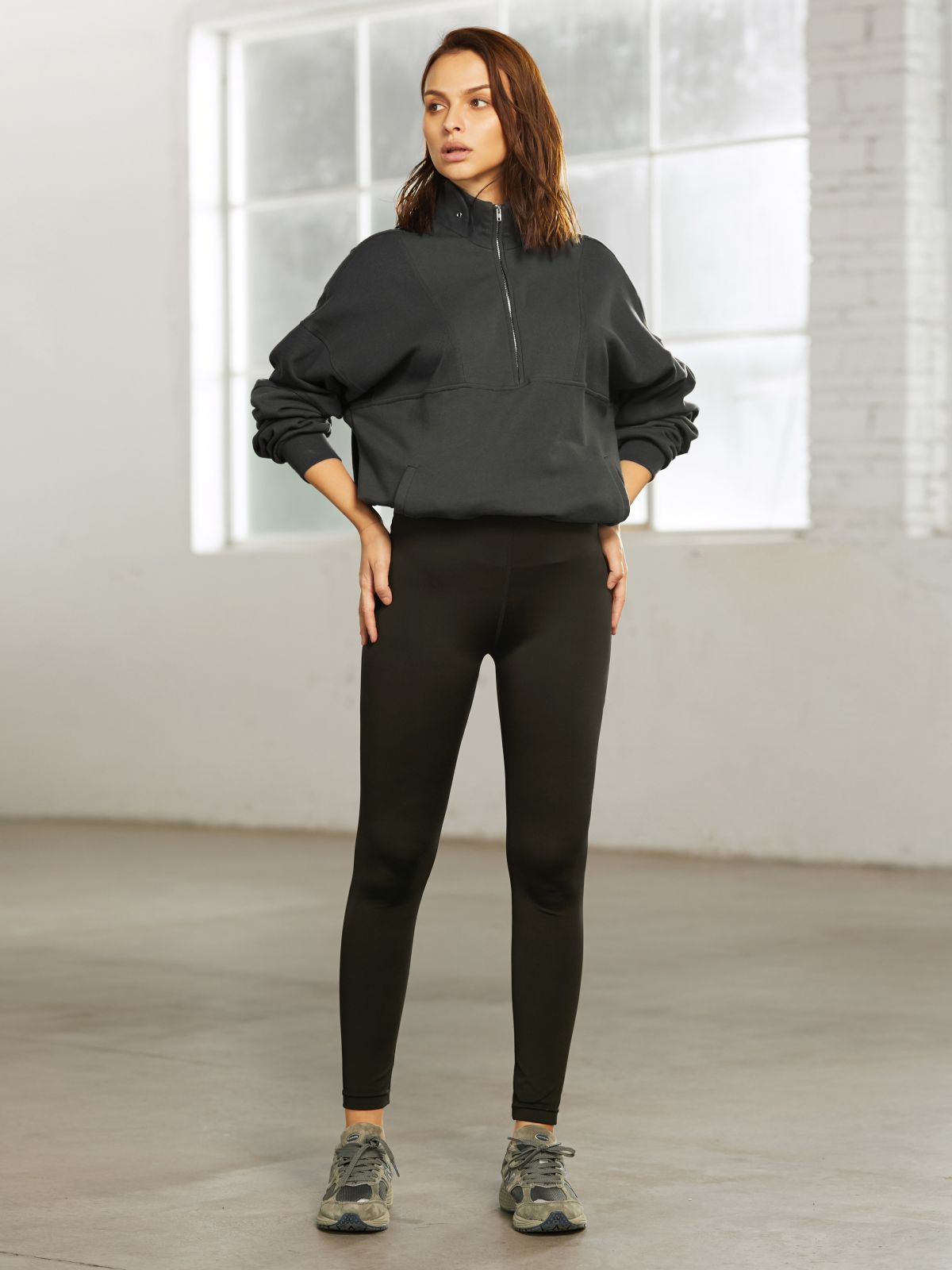 Street Essential - Oversized Quarter Zip with Piping