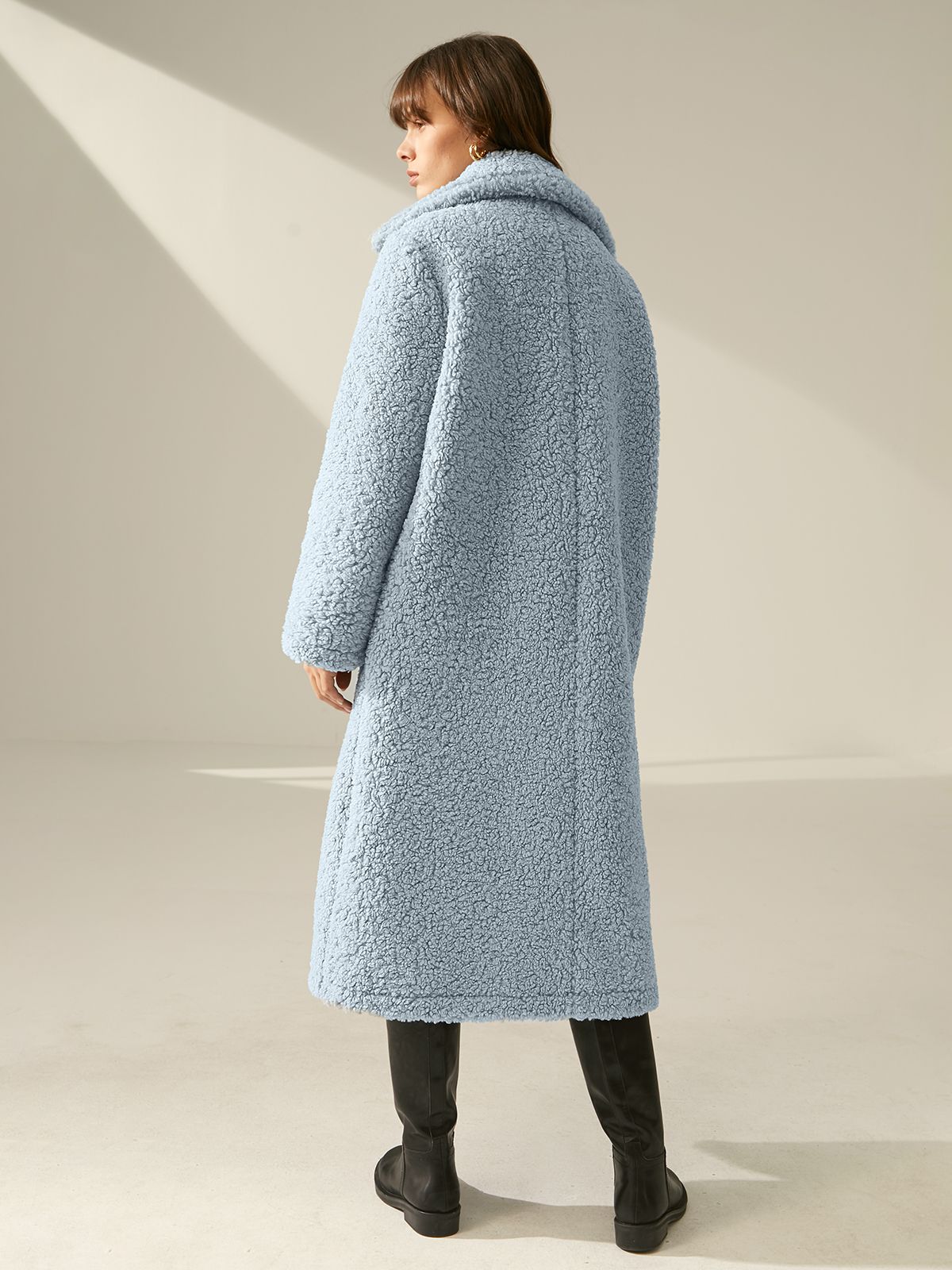 Cozy Sherpa Collared Overcoat