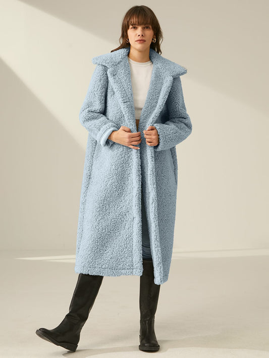 Cozy Sherpa Collared Overcoat