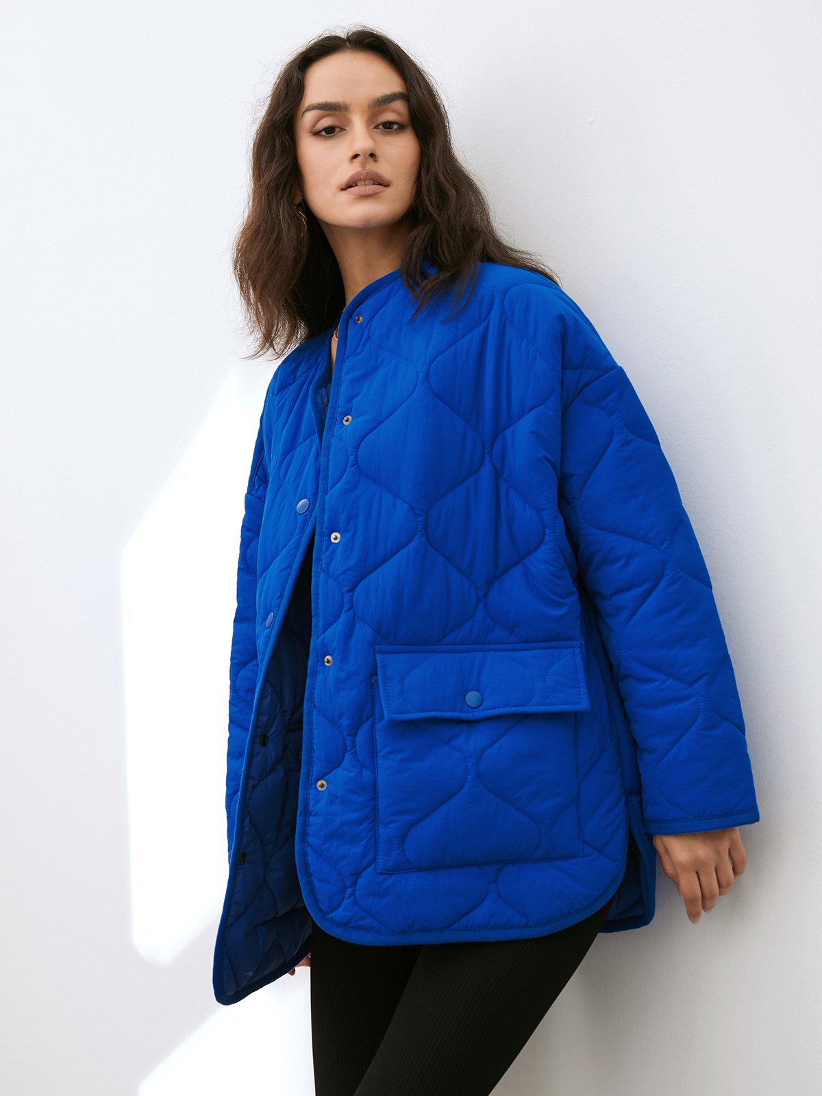 Diamond Quilted Drop Shoulder Oversized Puffer Jackets