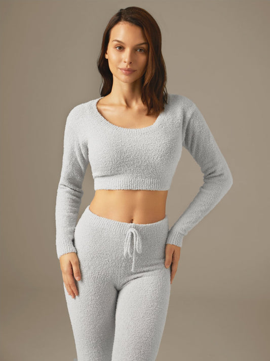 Teddy Cloud Long Sleeve Top and Leggings Set