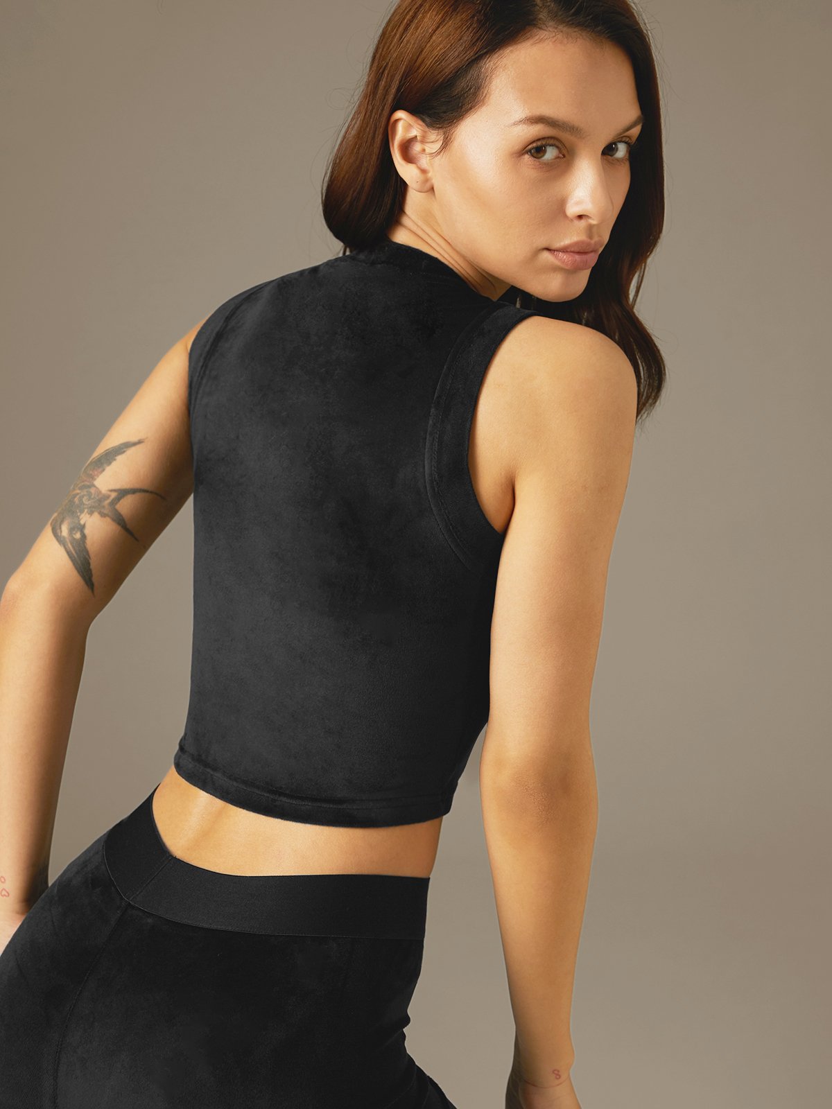 Velour Mockneck Tank Top