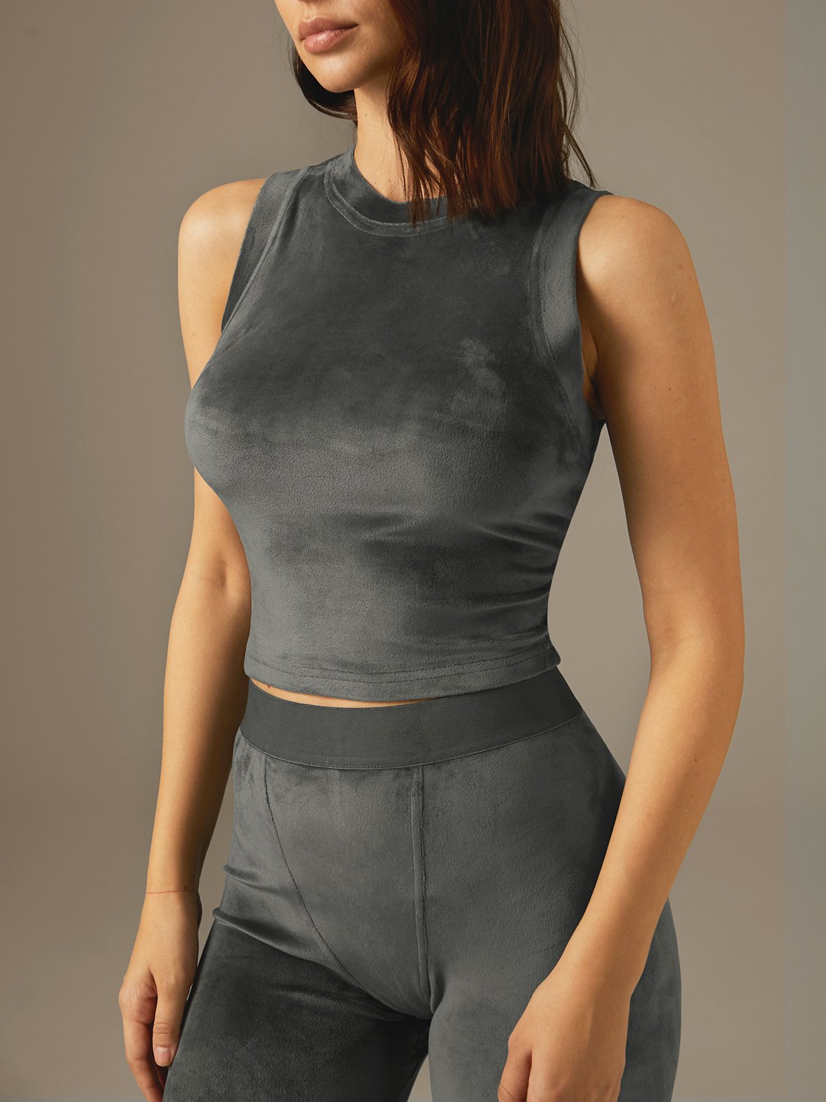 Velour Mockneck Tank Top