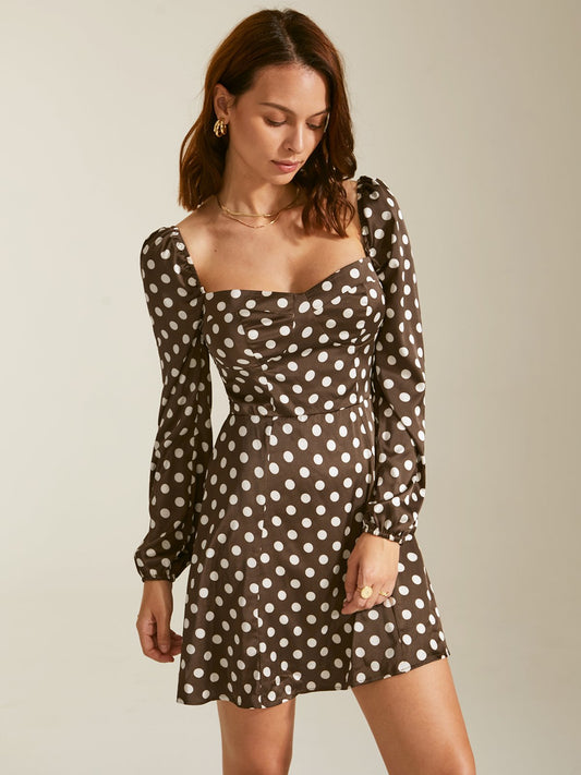 Contour Polka Dot Long Sleeve Dress