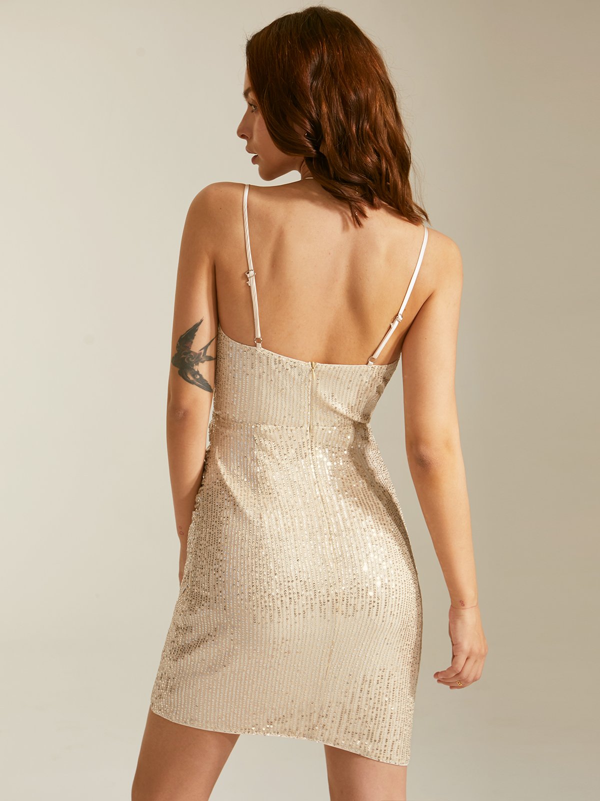 Glitzy Strap Wrap Mini Dress