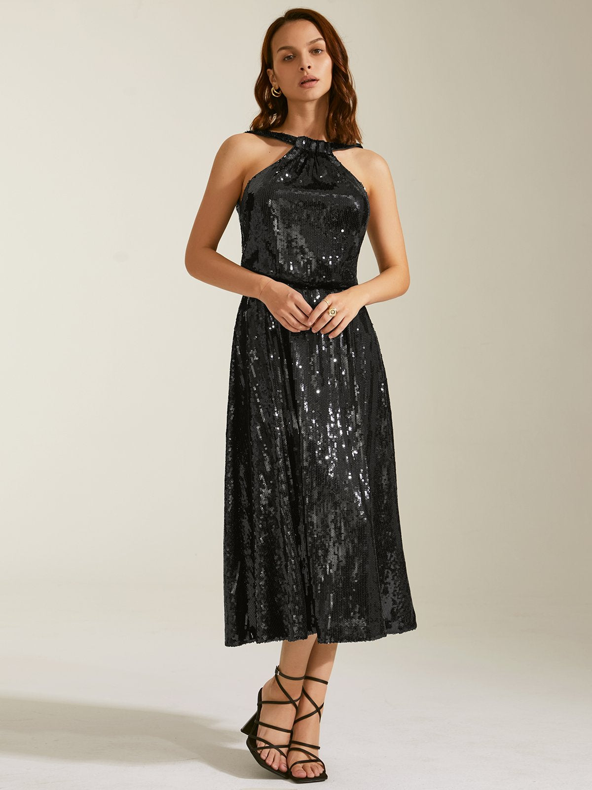 Sequin Halter Loose Dress