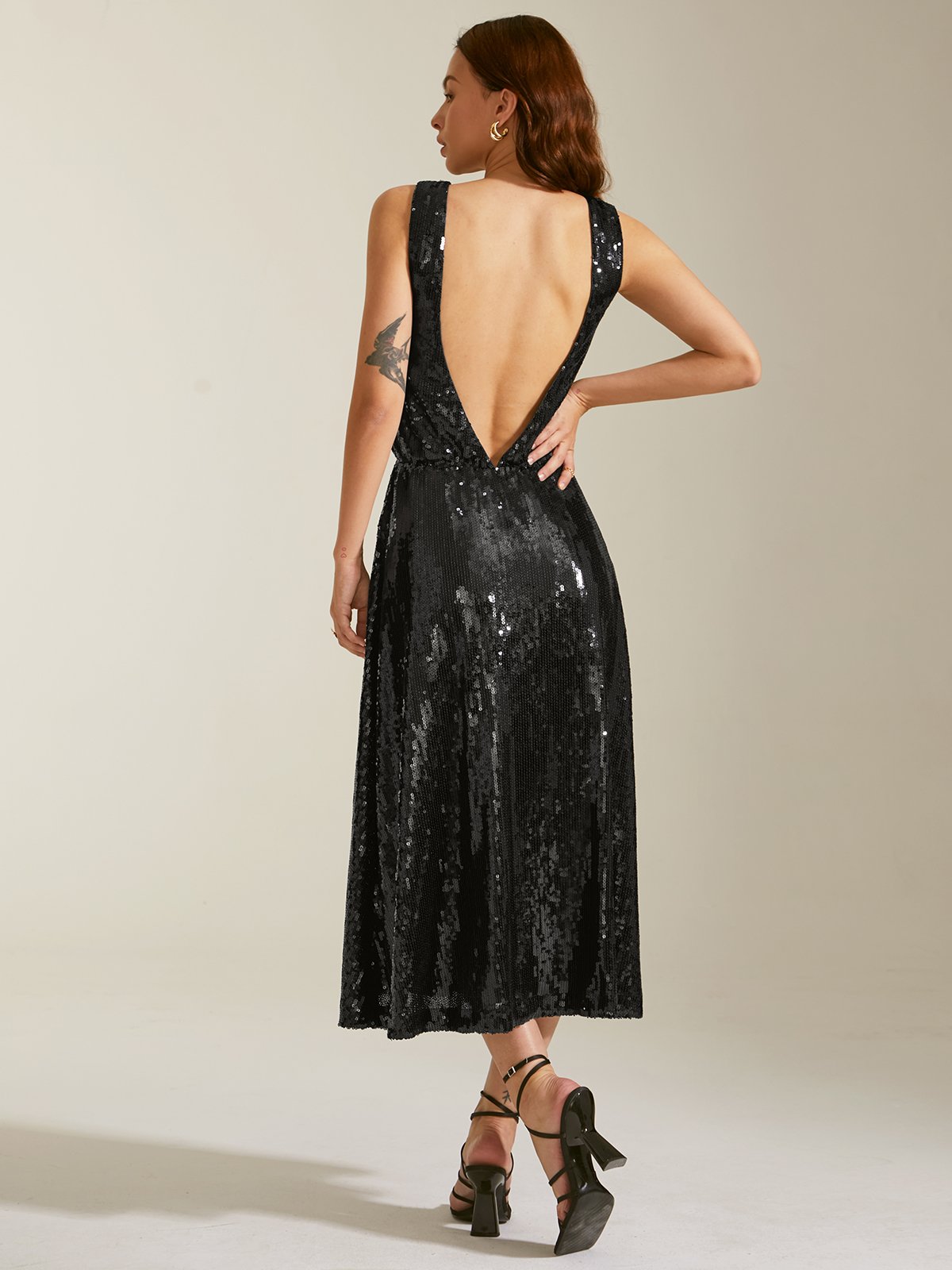 Sequin Halter Loose Dress