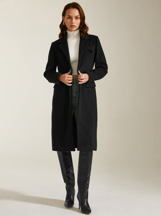 Single Breasted Notch Lapel Overcoat