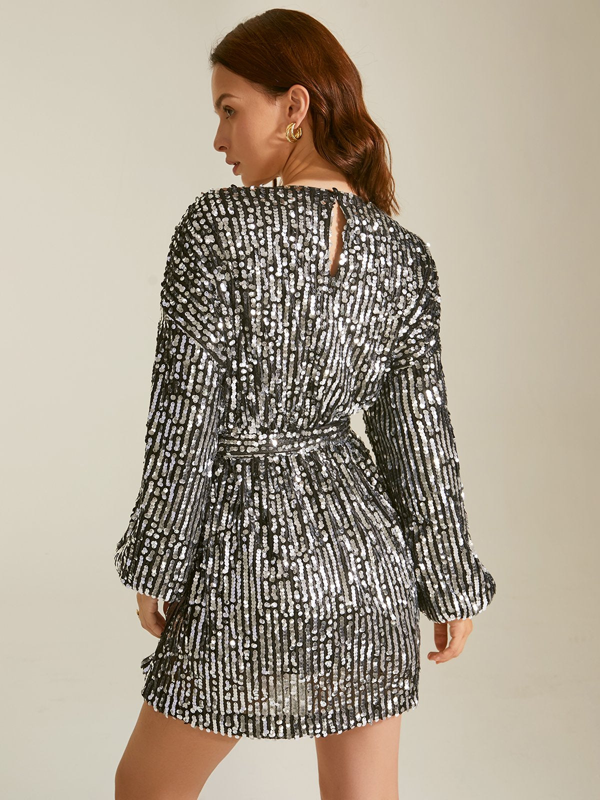 Disco Glitz Long Sleeve Mini Dress