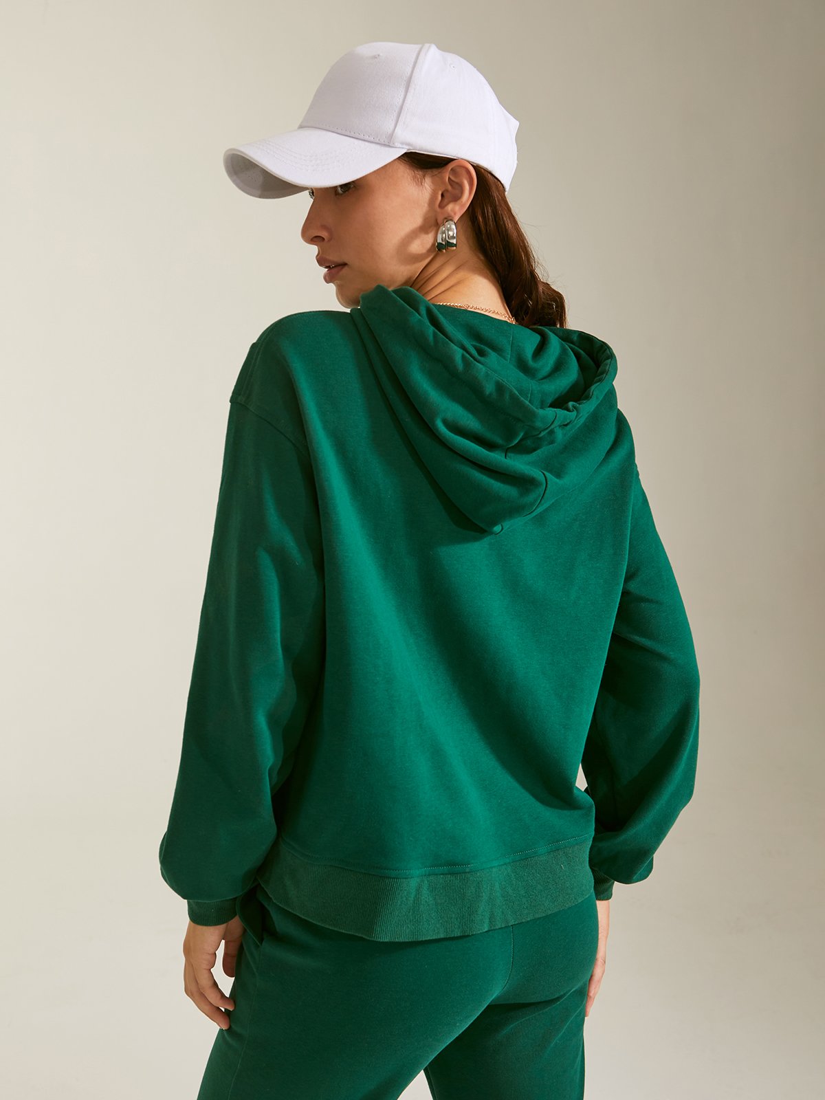 Cropped Hoodie with Side Zippers