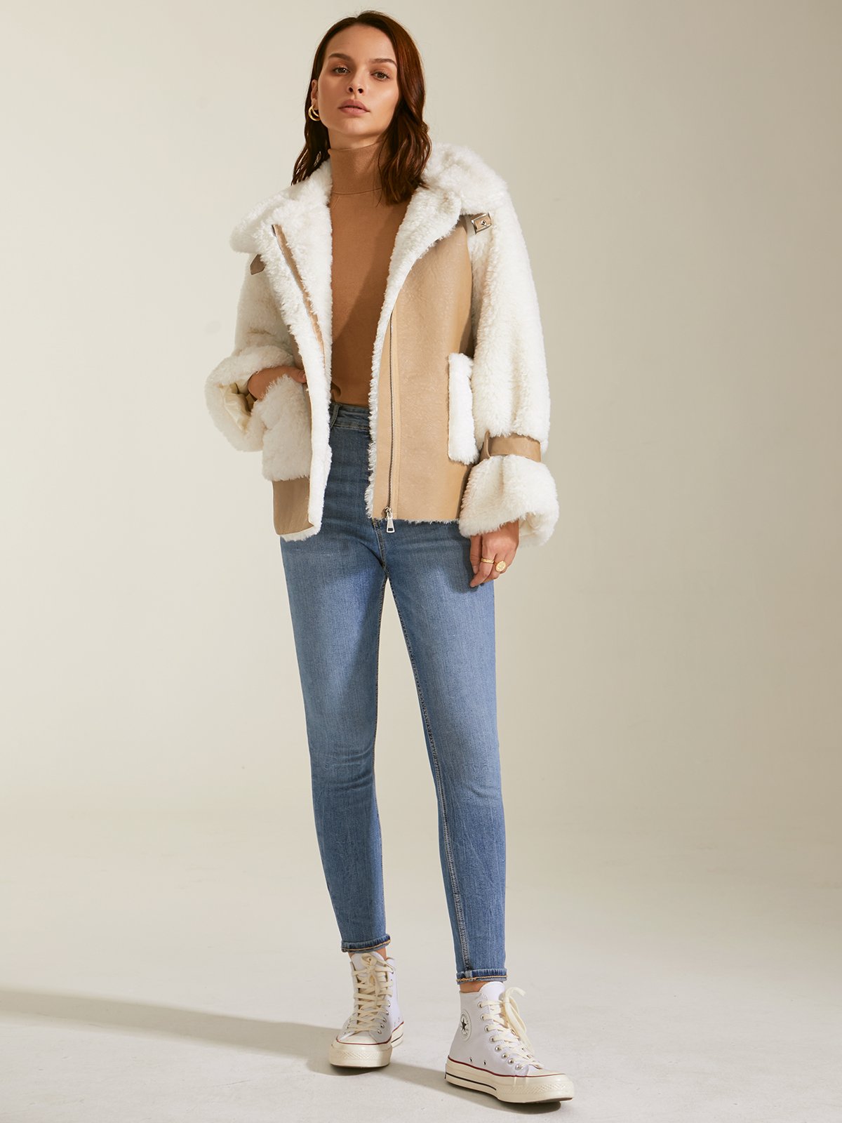 Teddy Sherpa and Suede Jacket