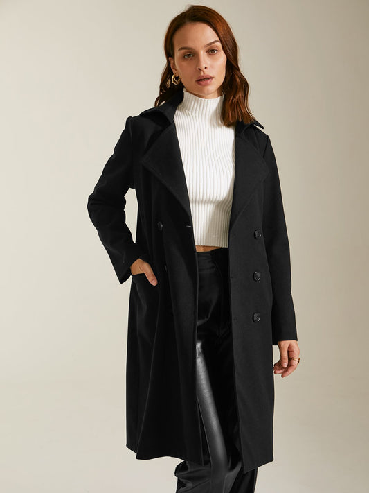 Double Breasted Collared Overcoat