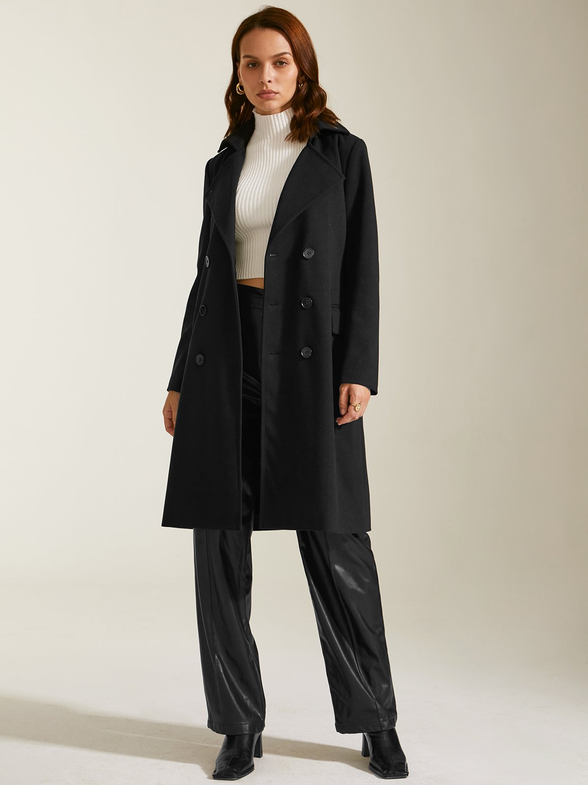 Double Breasted Collared Overcoat