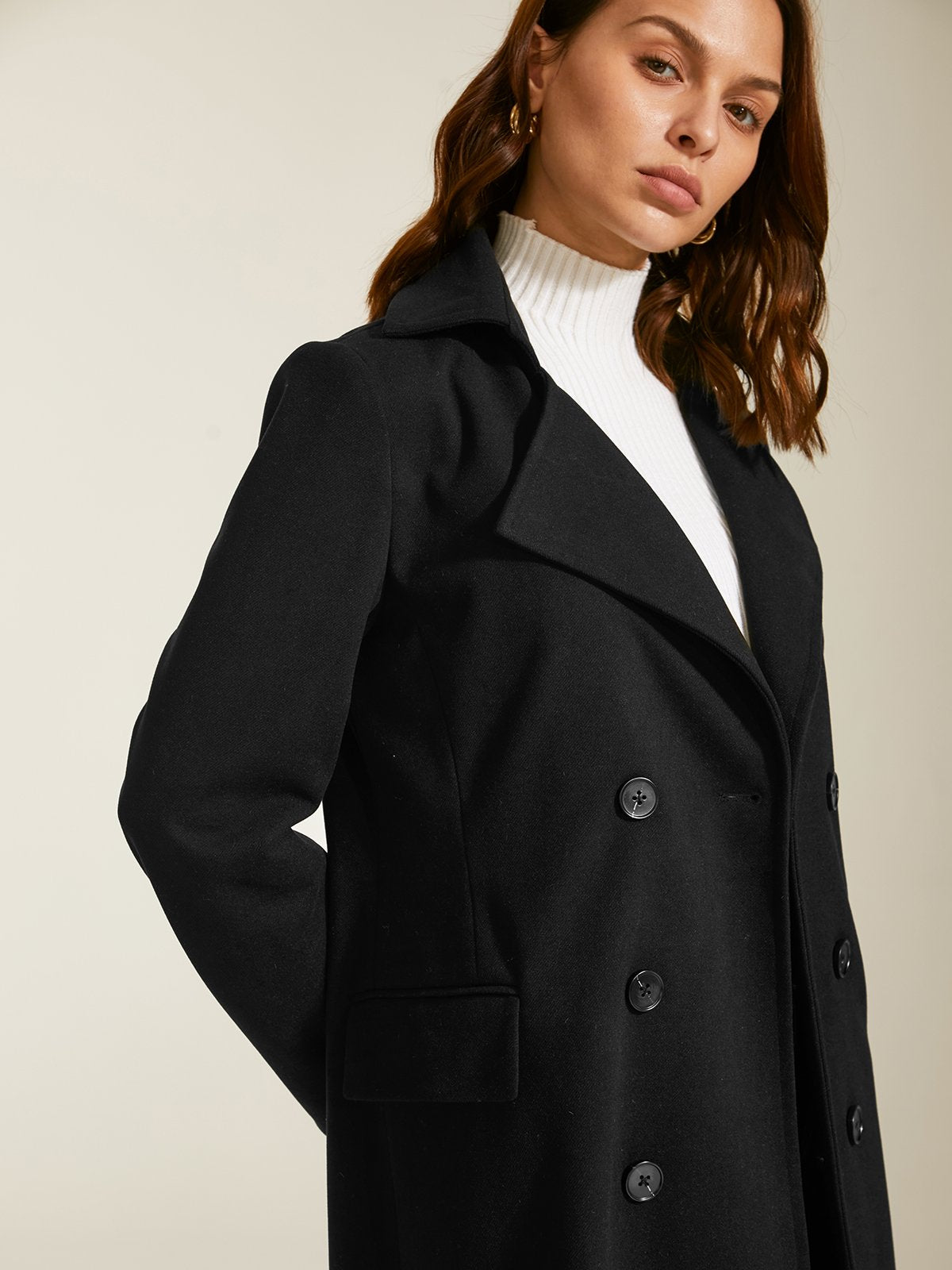 Double Breasted Collared Overcoat