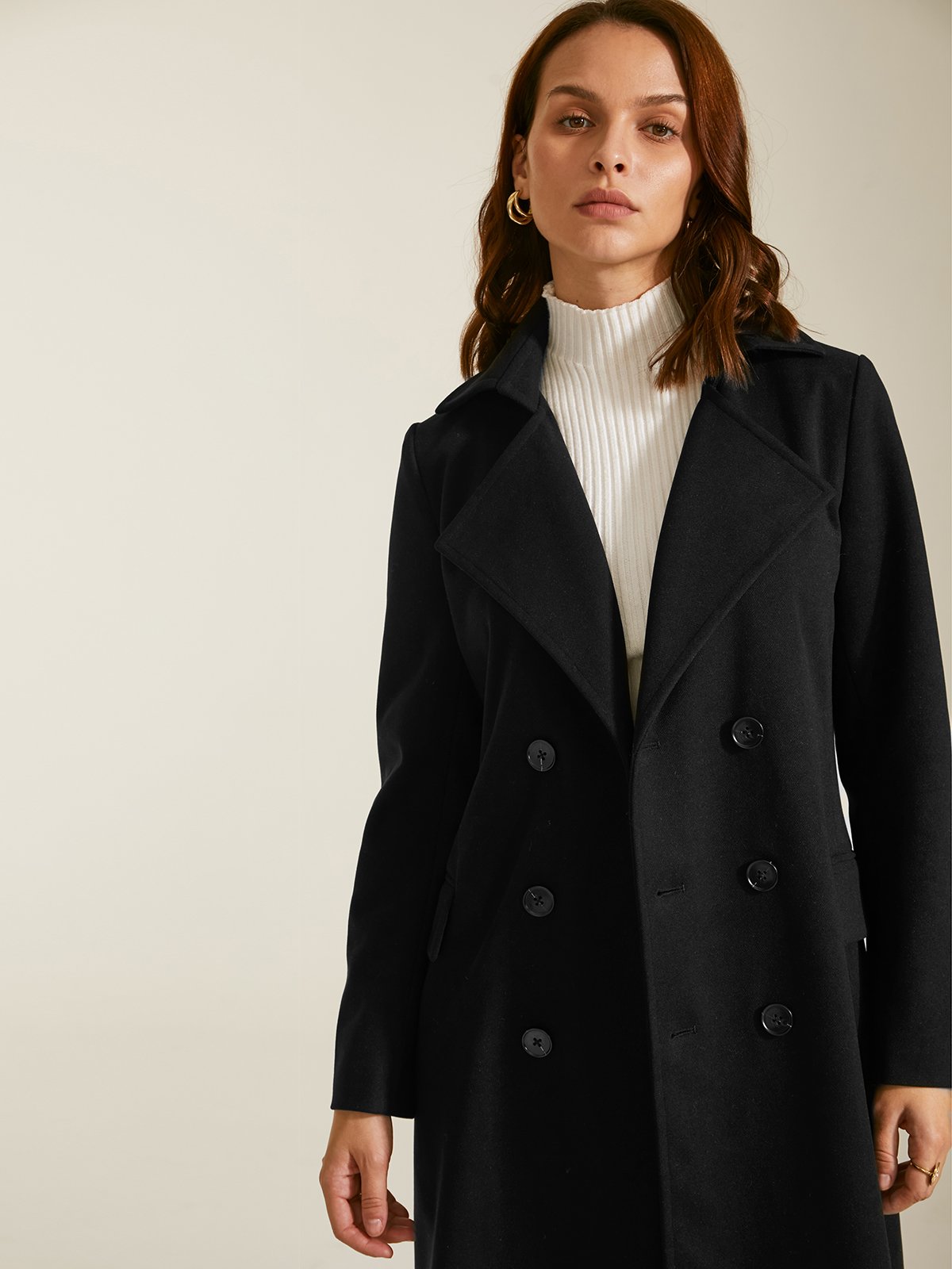 Double Breasted Collared Overcoat