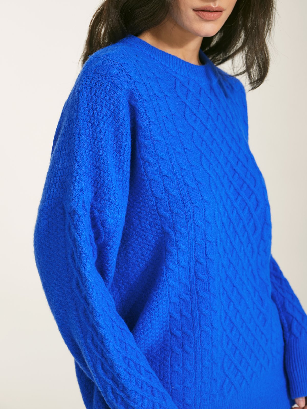 Oversized Grid Knit Sweater