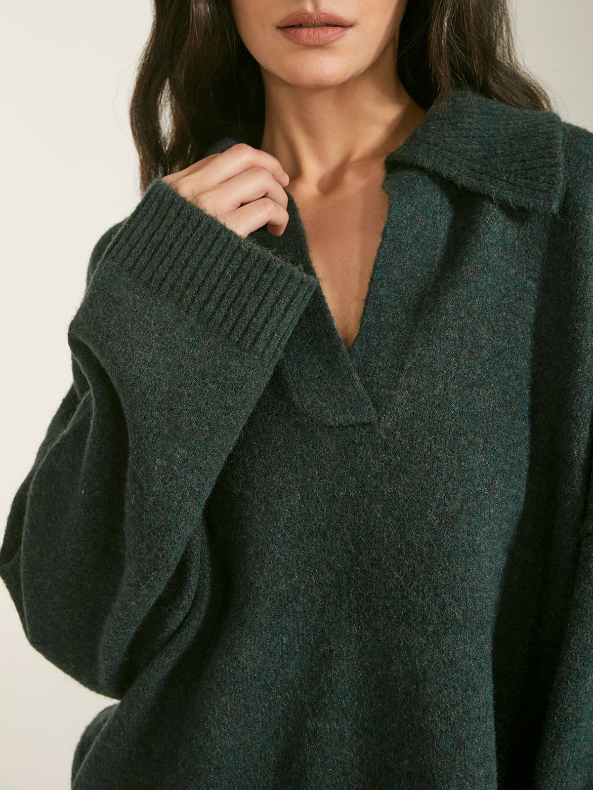 Oversized Wool Collared Sweater