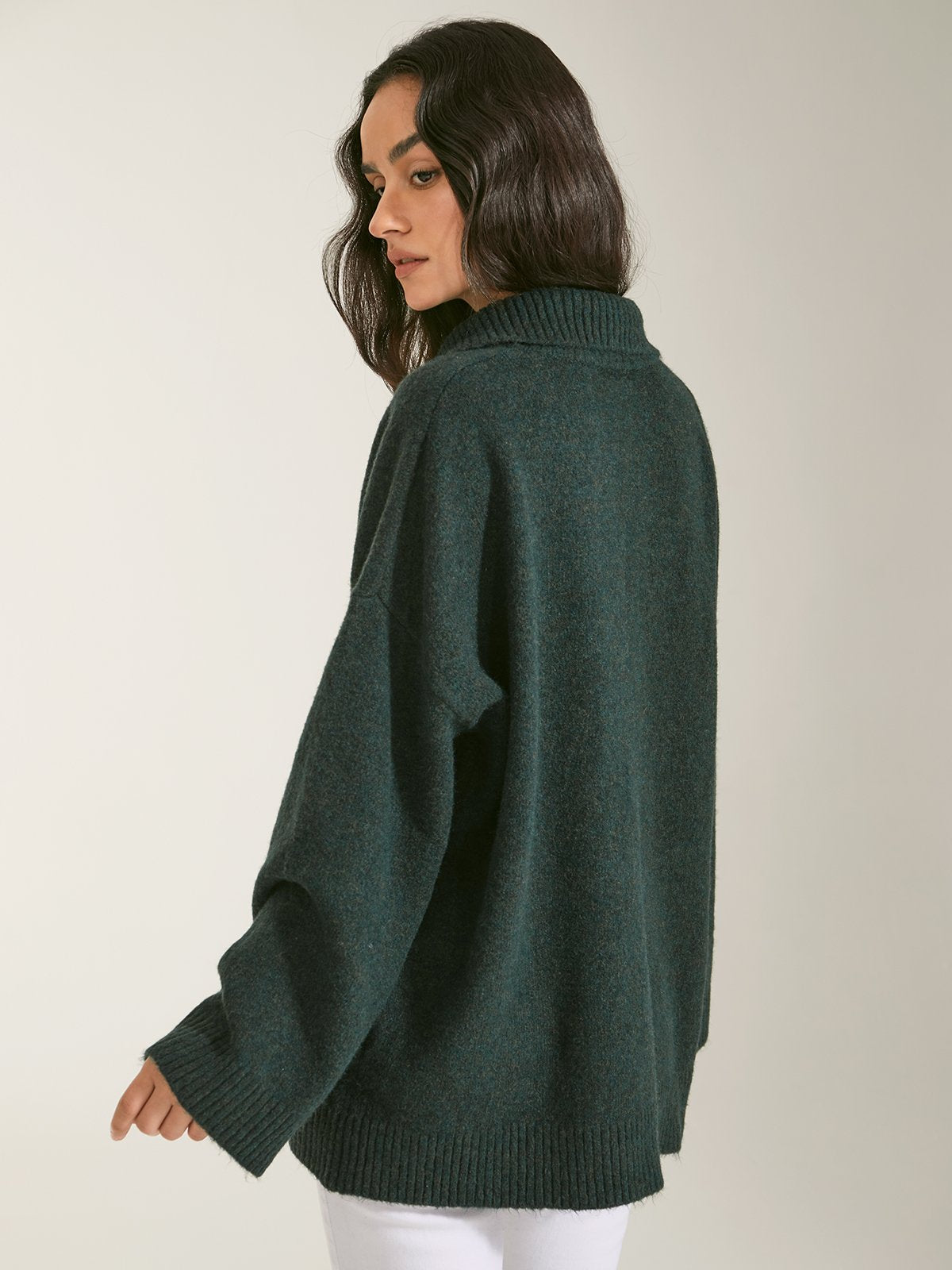 Oversized Wool Collared Sweater