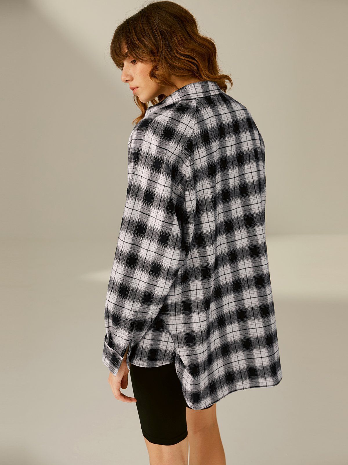 Everyday Oversized Plaid Button Up Shirt