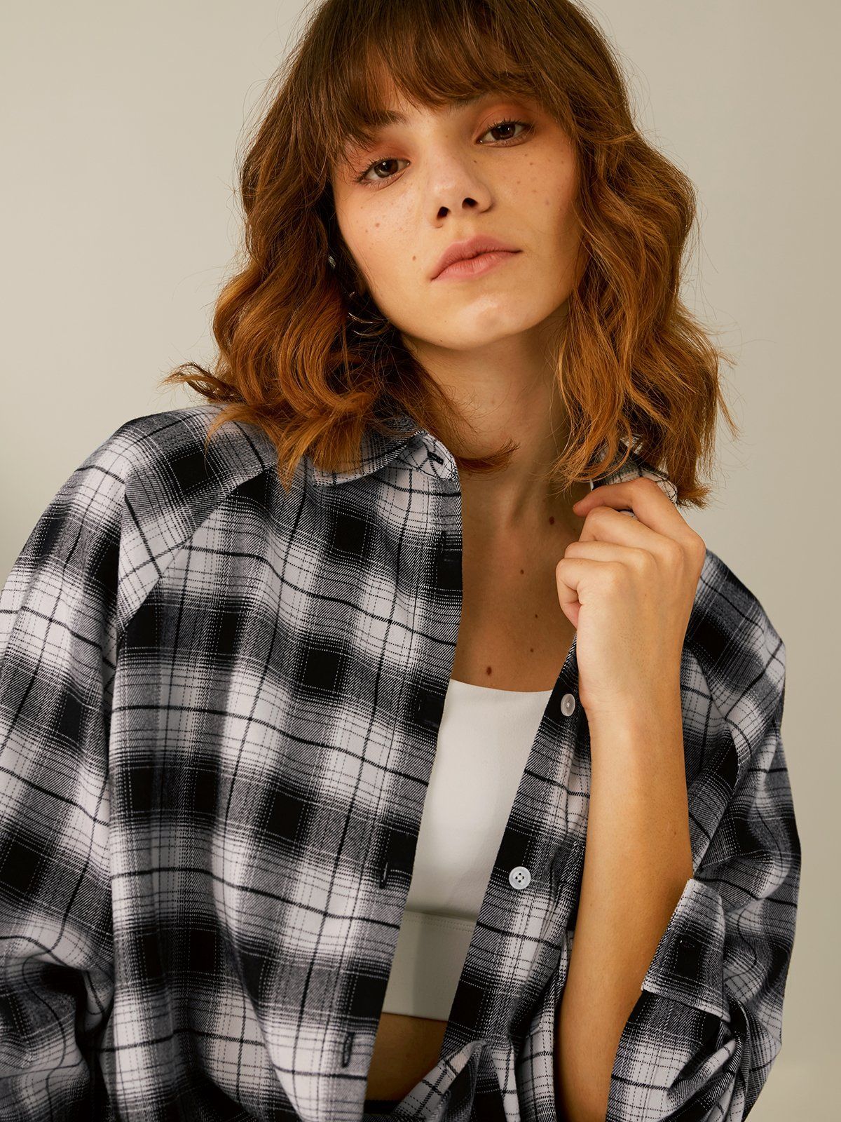 Everyday Oversized Plaid Button Up Shirt