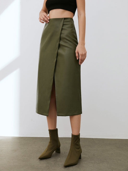 Everyday Side Wrap Solid Colored Skirt