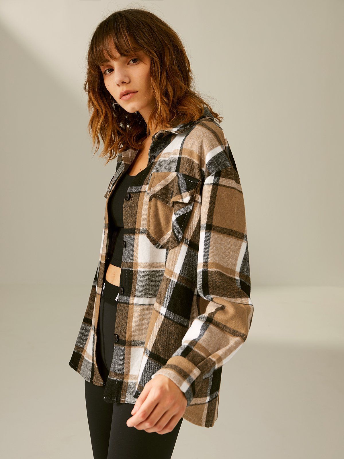 Oversized Double Pocket Flannel Shirt