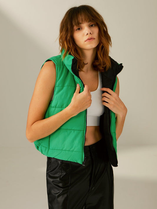 Essential Funnel Neck Puffer Vest