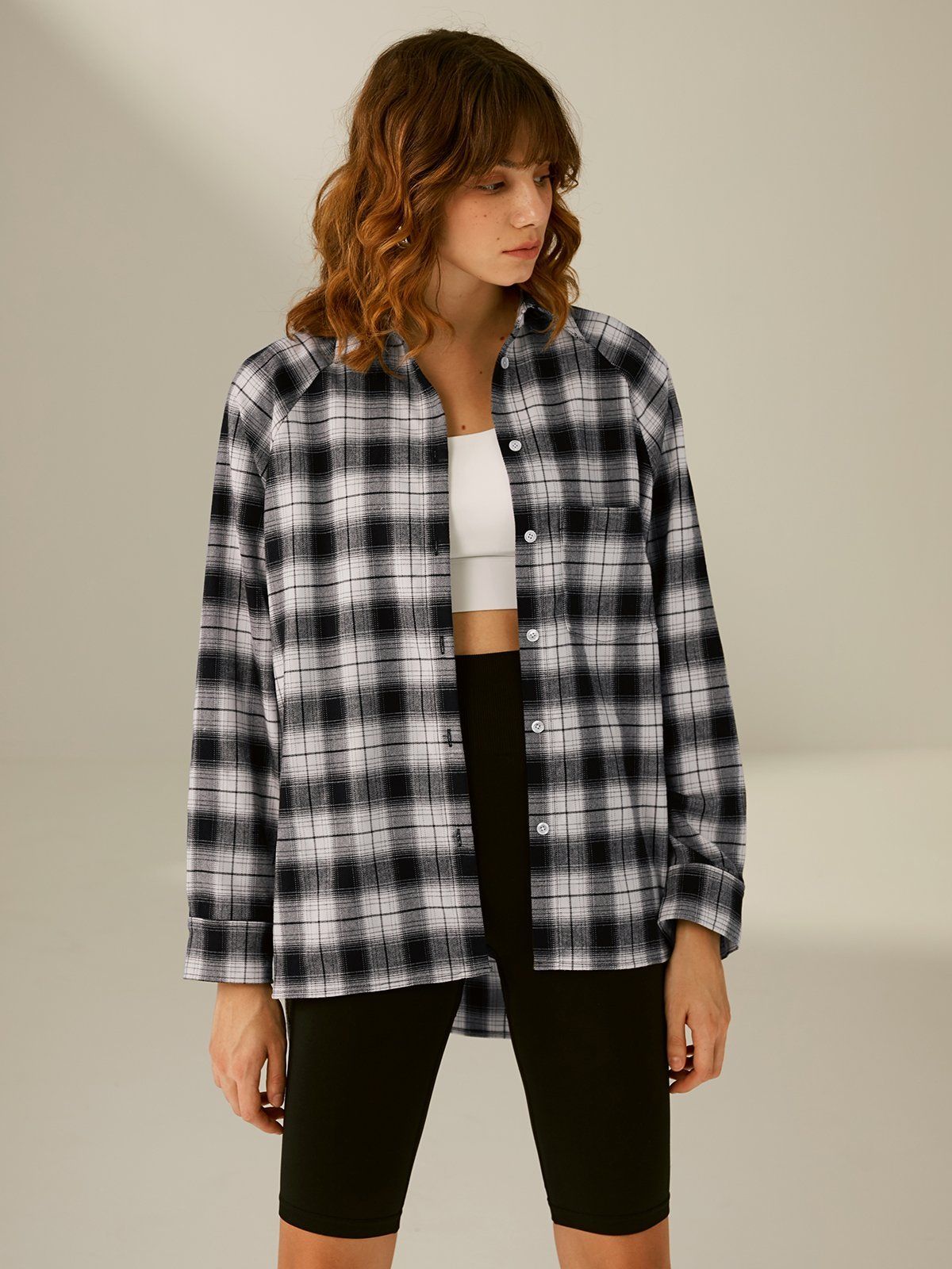 Everyday Oversized Plaid Button Up Shirt