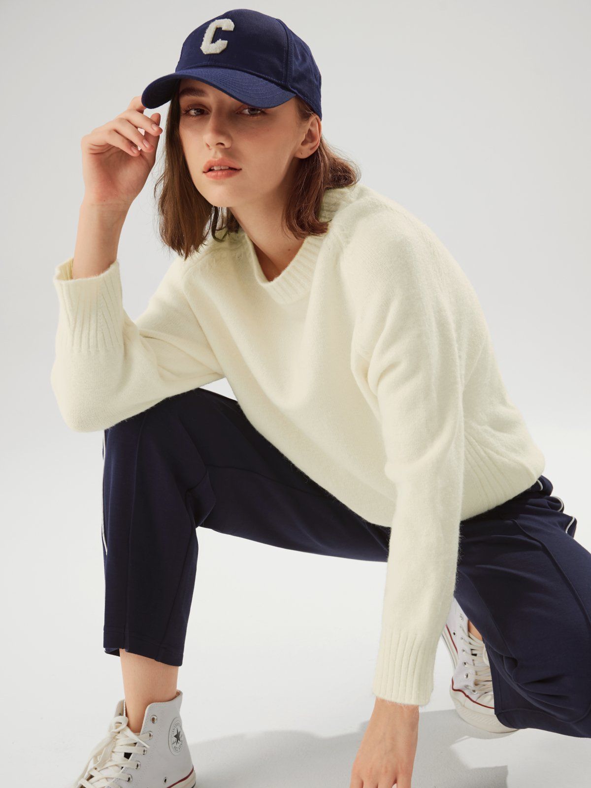 Oversized Drop Shoulder Wool Sweater