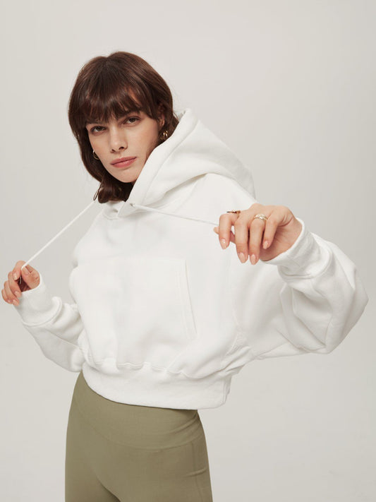 Cropped Drop Shoulder Hoodie