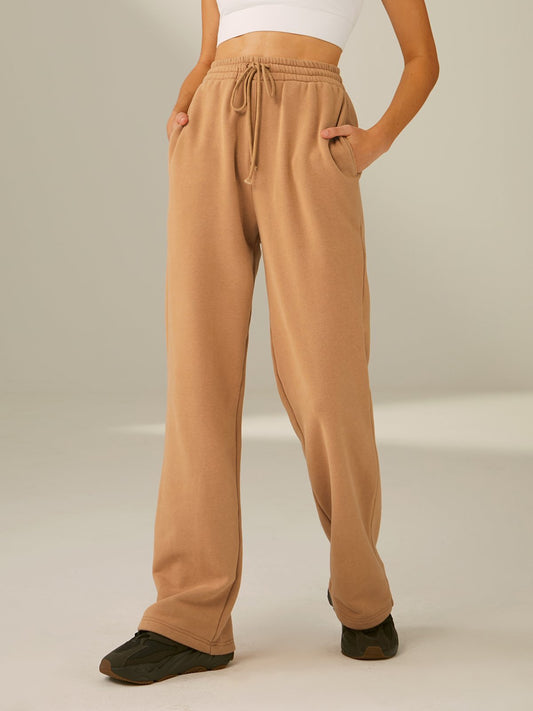 Relaxed Fit Wide Leg Essential Track Pants