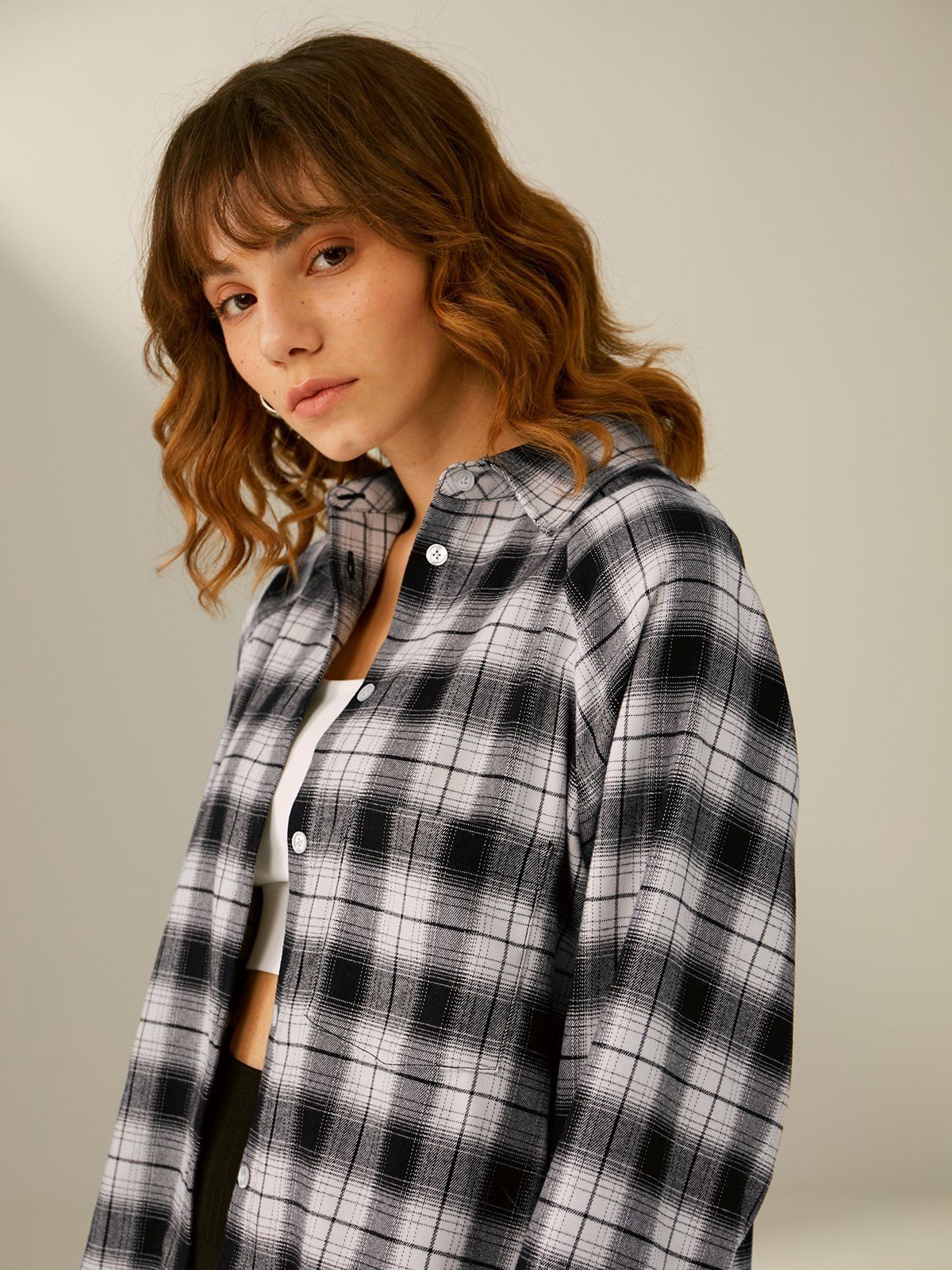 Everyday Oversized Plaid Button Up Shirt