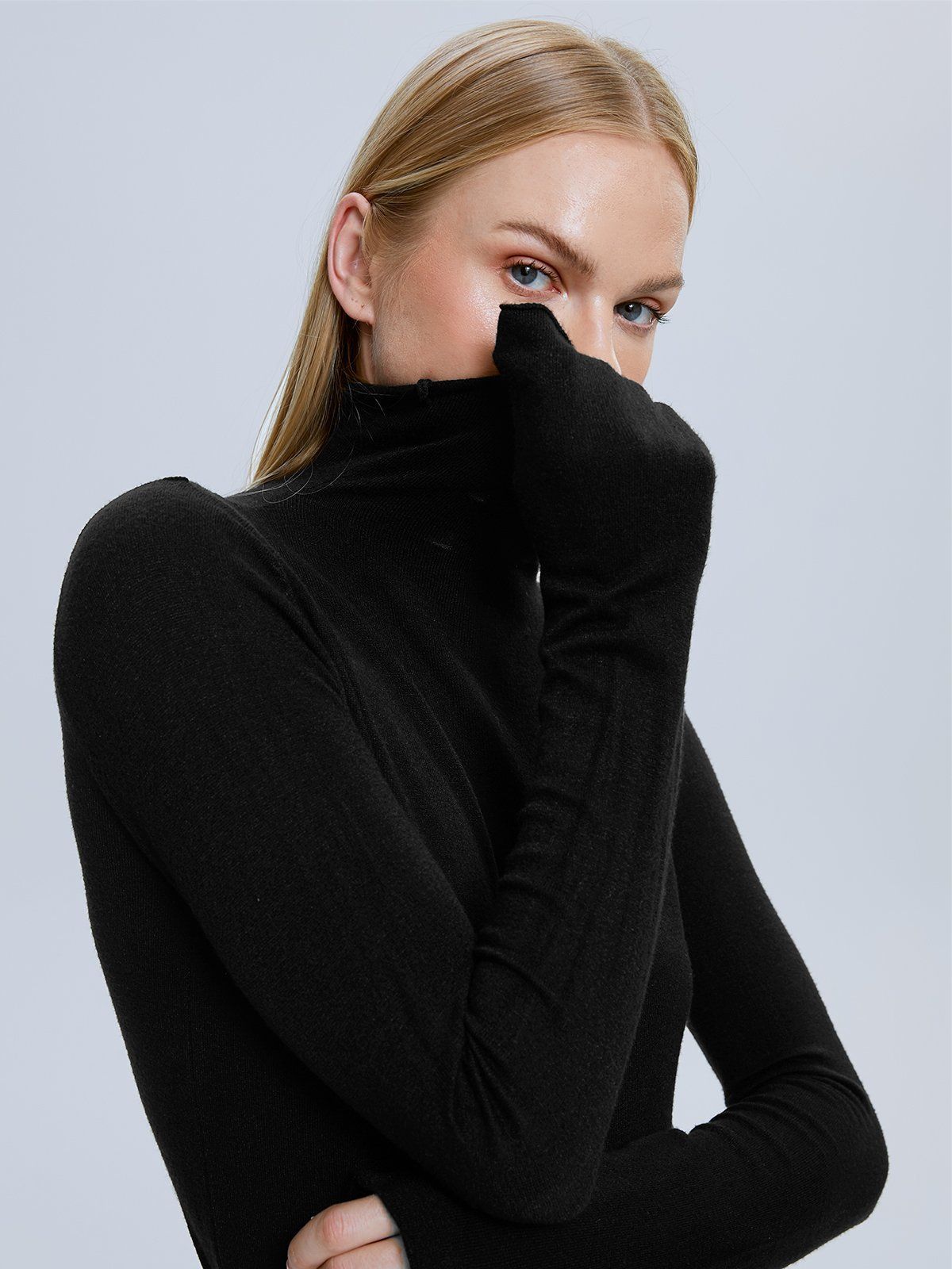 Solid Colored Turtleneck Top