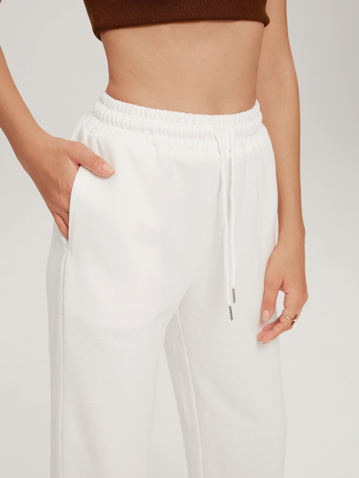 Solid-Colored Lounge Pant with Slits