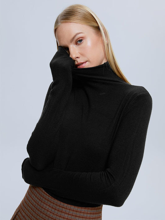 Solid Colored Turtleneck Top