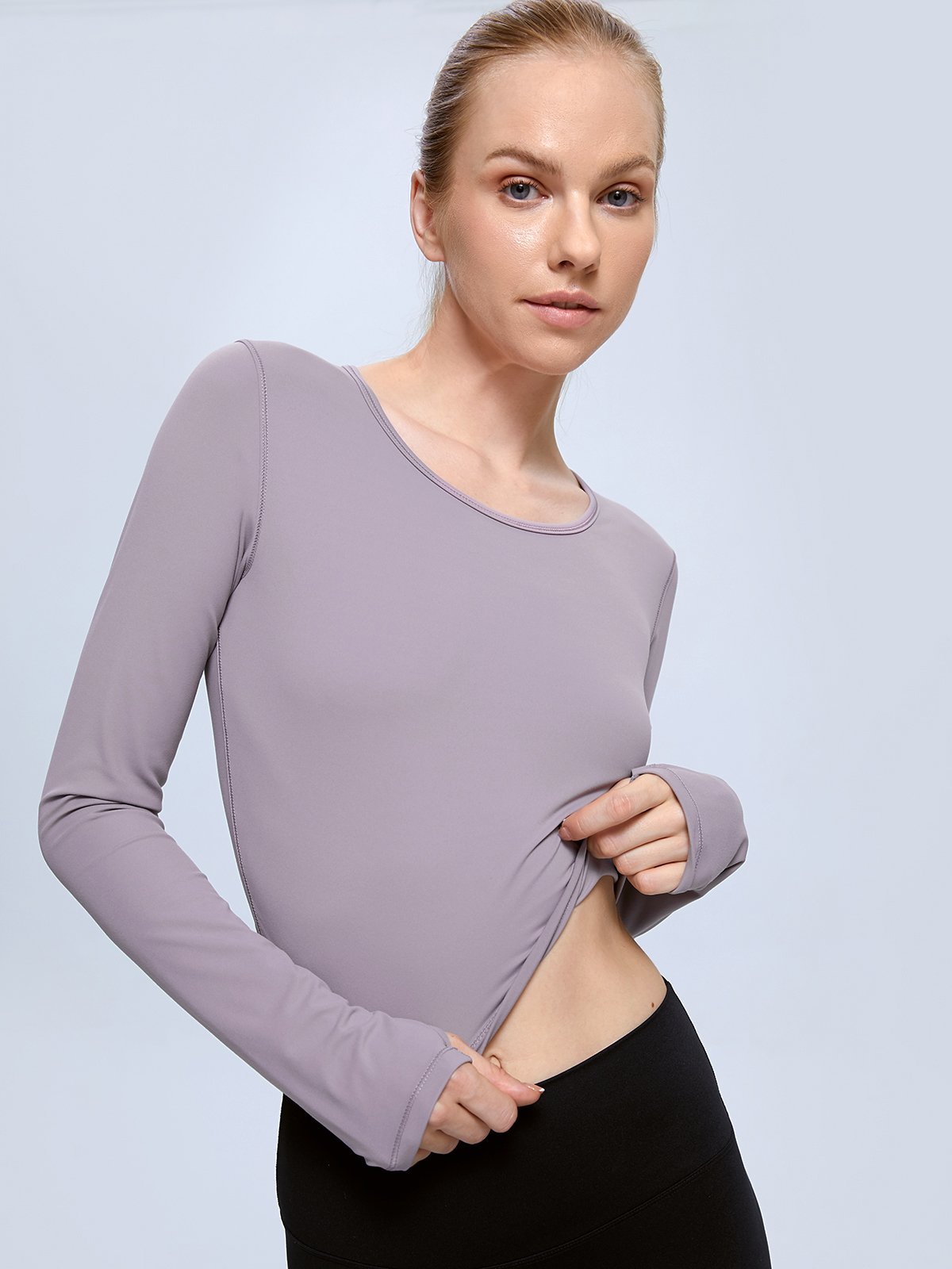 Scoop Neck Long Sleeve Top