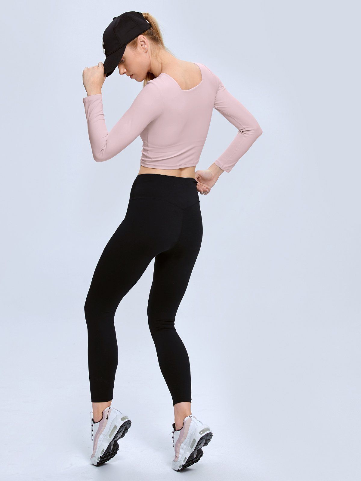 Cropped Square Neck Long Sleeve Top