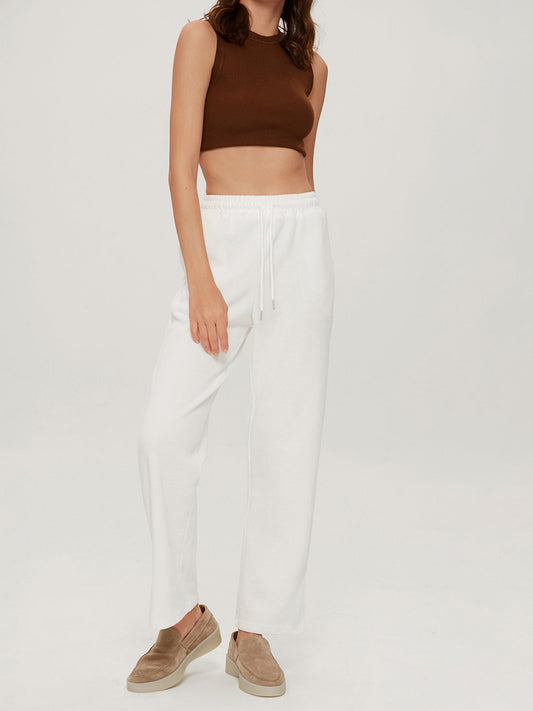 Solid-Colored Lounge Pant with Slits