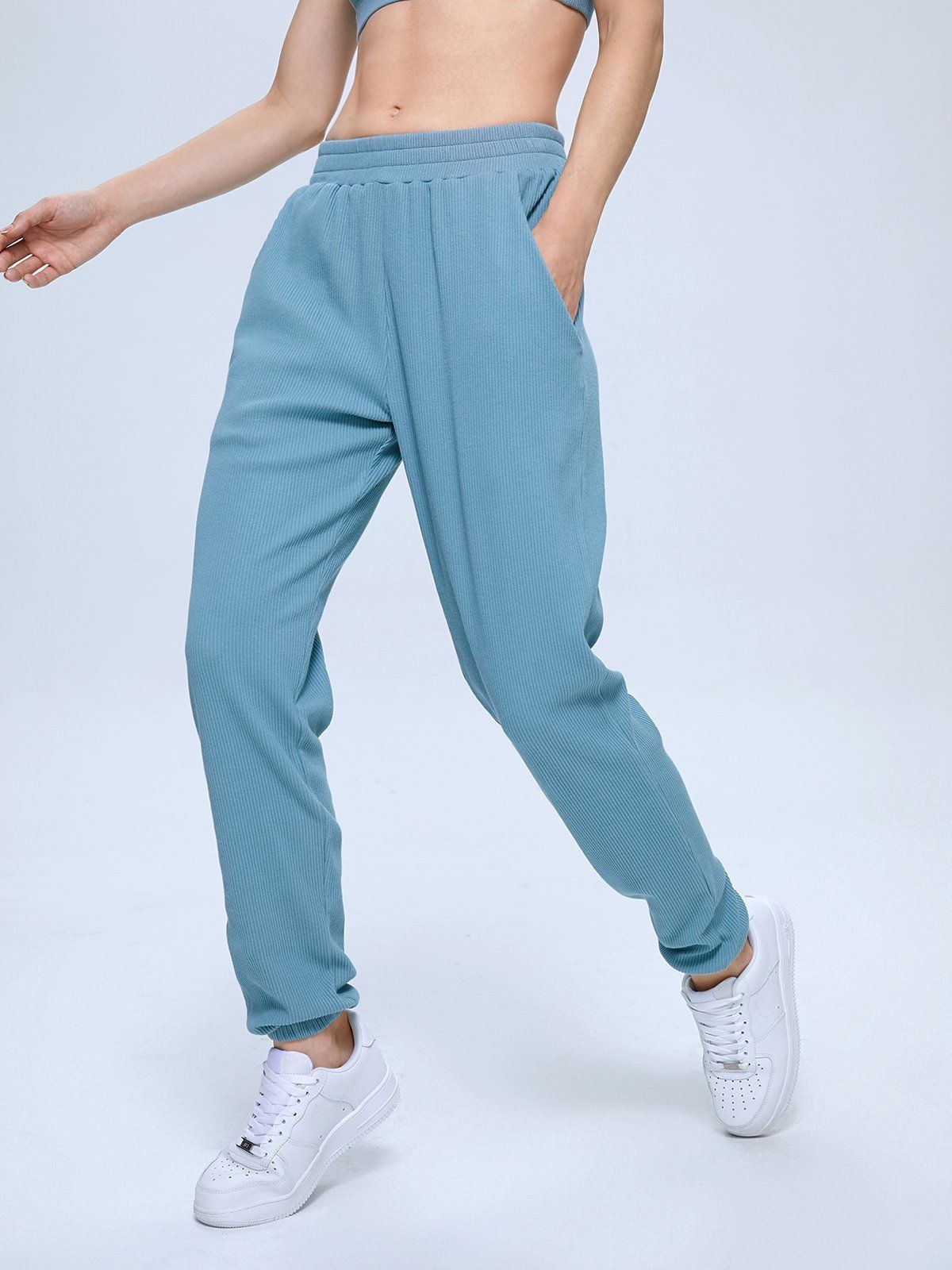 Square Neck Bra and Sweatpants Set